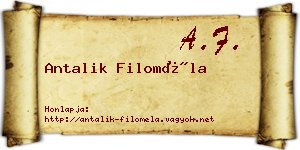 Antalik Filoméla névjegykártya